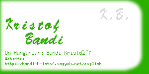 kristof bandi business card